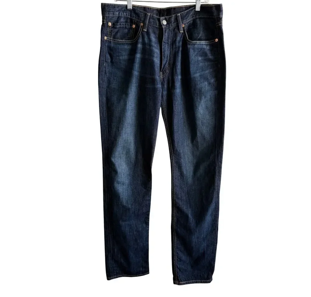 Levi’s 514 Men’s Straight Leg Blue Jeans Dark Wash Denim W34 L36 Classic